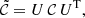 $$ \begin{aligned} \tilde{\mathcal{C} } = U \, {\mathcal{C} } \, U^\mathrm{T}, \end{aligned} $$