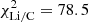 $ \chi^2_{\rm Li/C}=78.5 $