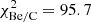 $ \chi^2_{\rm Be/C}=95.7 $