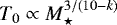 $T_0\propto M_{\star}^{3/(10-k)}$