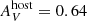 $ A^{\mathrm{host}}_{V} = 0.64 $