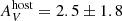 $ A^{\mathrm{host}}_{V} = 2.5\pm1.8 $