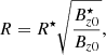 $$ \begin{aligned} R=R^\star \sqrt{\frac{B_{z0}^\star }{B_{z0}}}, \end{aligned} $$