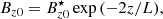 $$ \begin{aligned} B_{z0}=B_{z0}^\star \exp {(-2z/L)}, \end{aligned} $$