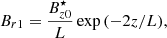 $$ \begin{aligned} B_{r1}=\frac{B_{z0}^\star }{L} \exp {(-2z/L)}, \end{aligned} $$
