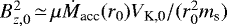 $B_{z,0}^2\,{\simeq}\,{\mu} \dot{M}_{\textrm{acc}}(r_0) V_{\textrm{K,0}} / (r_0^2 m_{\textrm{s}})$