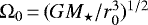 $\Omega_0\,{=}\,(GM_{\star} / r_0^3)^{1/2}$