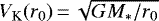 $V_{\textrm{K}}(r_0)\,{=}\,\sqrt{G M_{*}/r_0}$