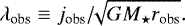\begin{equation*} \lambda_{\textrm{obs}} \equiv j_{\textrm{obs}}{/}\!\!\sqrt{G M_{\star} r_{\textrm{obs}}}.\end{equation*}