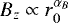 $B_z \propto r_0^{\alpha_B}$