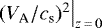 $\left. ({V_{\textrm{A}}}/{c_{\textrm{s}}})^2 \right|_{z\,{=}\,0}$