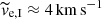 $ \widetilde{v}_{\mathrm{e,I}} \approx 4 \, \mathrm{km} \, \mathrm{s}^{-1} $