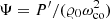 $ \Psi = P^\prime/(\varrho_0 \omega_{\rm co}^2) $