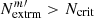 $ N_{\mathrm{extrm}}^{m{\prime}} > N_{\mathrm{crit}} $
