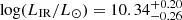 $ \log(L_{\mathrm{IR}}/L_\odot)=10.34^{+0.20}_{-0.26} $