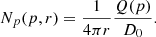 $$ \begin{aligned} N_p(p,r)=\frac{1}{4 \pi r}\frac{Q(p)}{D_0} .\end{aligned} $$