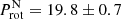$ P^{\mathrm{N}}_{\mathrm{rot}} = 19.8 \pm 0.7 $