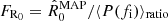 $ {F}_{\mathrm{R_0}}= \hat{R}^{\mathrm{MAP}}_{0} / \langle P(f_{\mathrm{i}})\rangle_{\mathrm{ratio}} $
