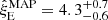 $ \hat{\xi}^{\mathrm{MAP}}_{\mathrm{E}}=4.3^{+0.7}_{-0.6} $
