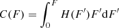 $$ \begin{aligned} C(F)=\int _0^FH(F^\prime )F^\prime \mathrm{d}F^\prime \end{aligned} $$