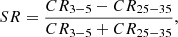 $$ \begin{aligned} SR = \frac{CR_{3-5} - CR_{25-35}}{CR_{3-5} + CR_{25-35}}, \end{aligned} $$