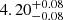 $ 4.20^{+0.08}_{-0.08}\, $