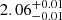 $ 2.06^{+0.01}_{-0.01}\, $