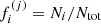 $ f_i^{(j)} = N_i/N_{\rm tot} $