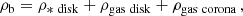 $$ \begin{aligned} \rho _{\rm b} = \rho _{\rm *~disk} + \rho _{\rm gas~disk} + \rho _{\rm gas~corona}\, , \end{aligned} $$
