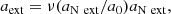 $$ \begin{aligned} a_{\rm ext} = \nu (a_{\rm N~ext}/a_0) a_{\rm N~ext}, \end{aligned} $$