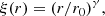$$ \begin{aligned} \xi (r)=(r/r_0)^\gamma , \end{aligned} $$