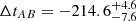 $ \Delta t_{AB} = -214.6 ^{+4.6}_{-7.6} $