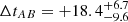 $ \Delta t_{AB} = +18.4 ^{+6.7}_{-9.6} $