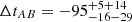 $ \Delta t_{AB} = -95^{+5 +14}_{-16 -29} $