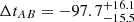 $ \Delta t_{AB} = -97.7 ^{+16.1}_{-15.5} $