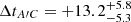 $ \Delta t_{{A{{\prime}}}C} = +13.2 ^{+5.8}_{-5.3} $