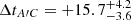 $ \Delta t_{{A{{\prime}}}C} = +15.7 ^{+4.2}_{-3.6} $
