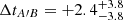 $ \Delta t_{{A\prime}B} = +2.4 ^{+3.8}_{-3.8} $