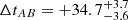 $ \Delta t_{AB} = +34.7 ^{+3.7}_{-3.6} $