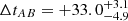 $ \Delta t_{AB} = +33.0 ^{+3.1}_{-4.9} $