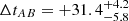 $ \Delta t_{AB} = +31.4 ^{+4.2}_{-5.8} $