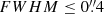 $ {FWHM}\le 0{{\overset{\prime\prime}{.}}}4 $