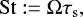 \begin{align*}{\mathrm{St}}:={\Omega}{\tau_{\mathrm{s}}}, \end{align*}