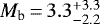 $M_{\textrm{b}}\,{=}\,3.3^{&#x002B;3.3}_{-2.2}$