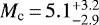 $M_{\textrm{c}}\,{=}\,5.1^{&#x002B;3.2}_{-2.9}$