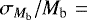 $\sigma_{M_{\textrm{b}}}/M_{\textrm{b}}\,\,{=}\,$