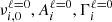 $ \nu^{\ell = 0}_{i,0}, A^{\ell=0}_i, \Gamma^{\ell=0}_i $