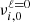 $ \nu_{i,0}^{\ell = 0} $