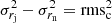 $ \sigma^2_{r_{\rm j}} - \sigma^2_{r_{\rm n}} = {\rm rms}^2_{\rm c} $