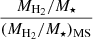 $ \frac{M_{\mathrm{H}_2}/M_\star}{(M_{\mathrm{H}_2}/M_\star)_{\mathrm{MS}}} $